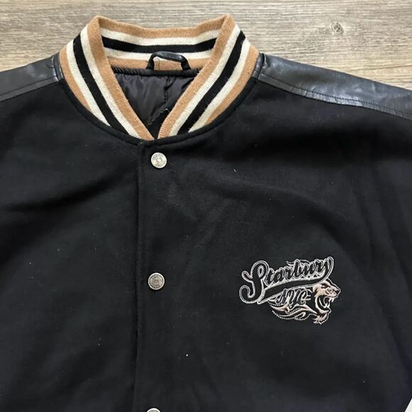 Vintage Starbury Leather Bomber Jacket Size XL Stephon Marbury NYC - Picture 7 of 10